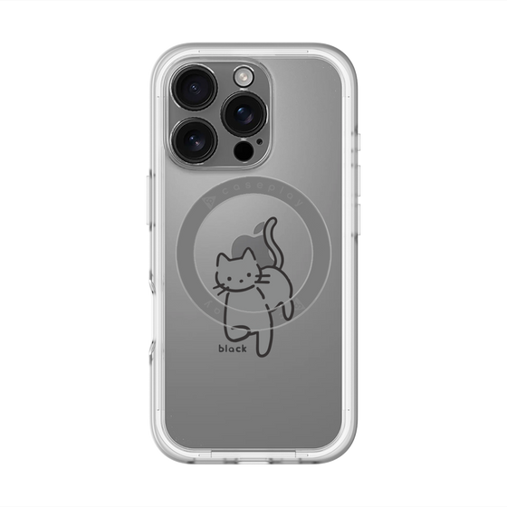 スリムプロテクションプレミアムケース with MagSafe［ オリジナル - CASEPLAYネコ - black ］