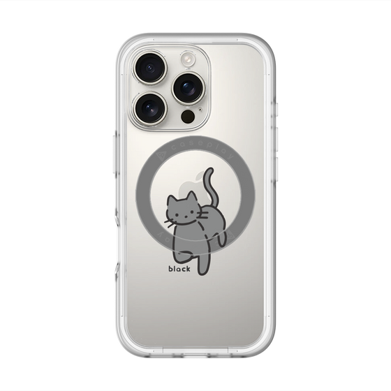 スリムプロテクションプレミアムケース with MagSafe［ オリジナル - CASEPLAYネコ - black ］