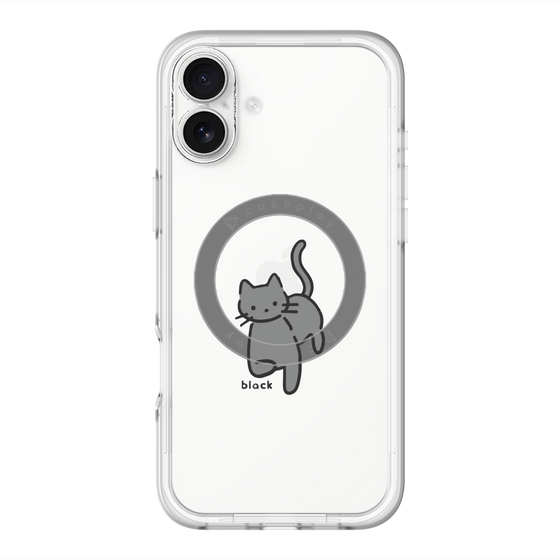 スリムプロテクションプレミアムケース with MagSafe［ オリジナル - CASEPLAYネコ - black ］