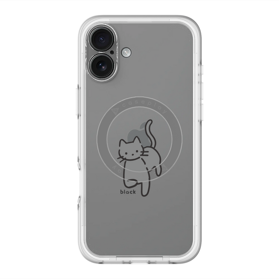 スリムプロテクションプレミアムケース with MagSafe［ オリジナル - CASEPLAYネコ - black ］