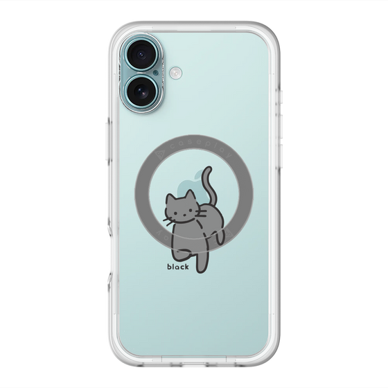 スリムプロテクションプレミアムケース with MagSafe［ オリジナル - CASEPLAYネコ - black ］