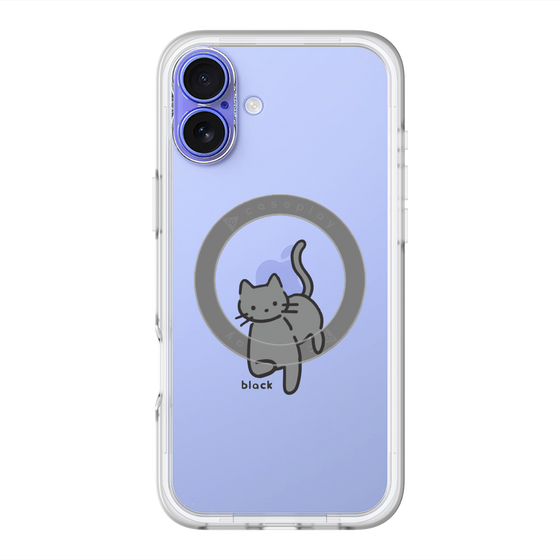 スリムプロテクションプレミアムケース with MagSafe［ オリジナル - CASEPLAYネコ - black ］