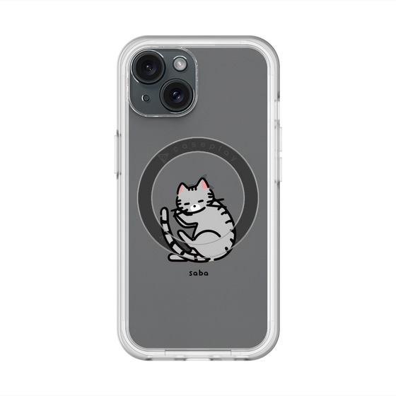 スリムプロテクションプレミアムケース with MagSafe［ オリジナル - CASEPLAYネコ - saba ］