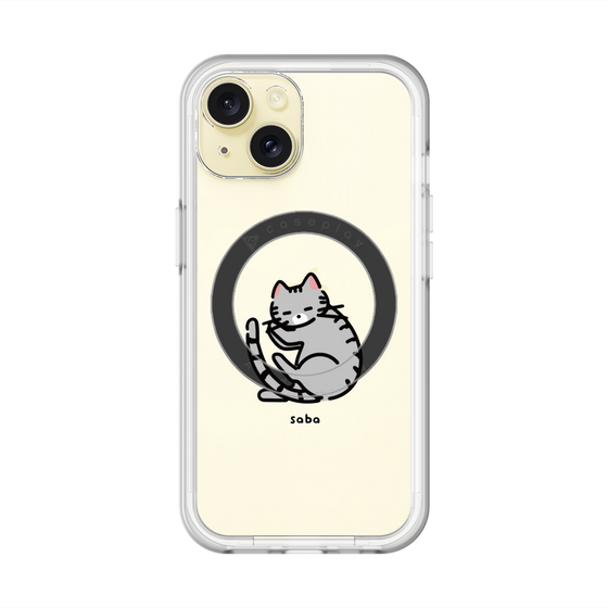 スリムプロテクションプレミアムケース with MagSafe［ オリジナル - CASEPLAYネコ - saba ］