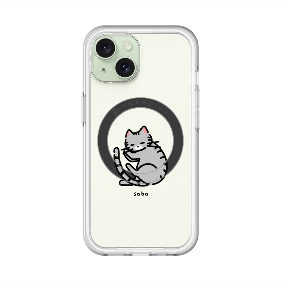 スリムプロテクションプレミアムケース with MagSafe［ オリジナル - CASEPLAYネコ - saba ］