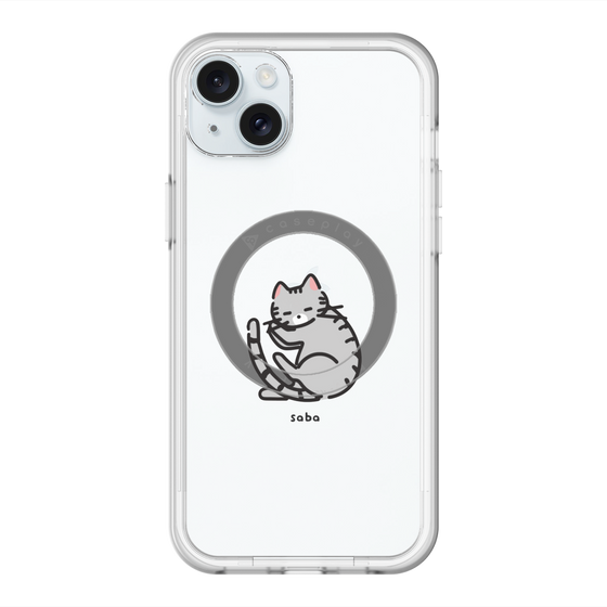 スリムプロテクションプレミアムケース with MagSafe［ オリジナル - CASEPLAYネコ - saba ］