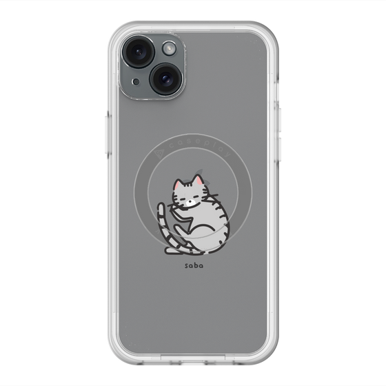 スリムプロテクションプレミアムケース with MagSafe［ オリジナル - CASEPLAYネコ - saba ］