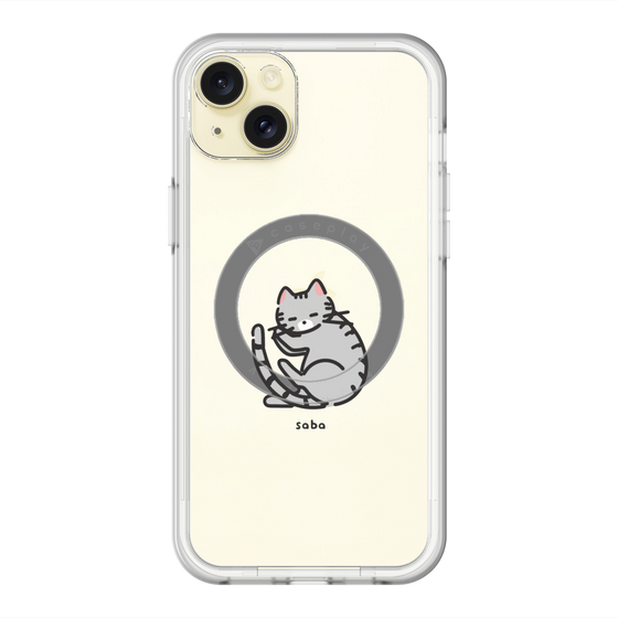 スリムプロテクションプレミアムケース with MagSafe［ オリジナル - CASEPLAYネコ - saba ］