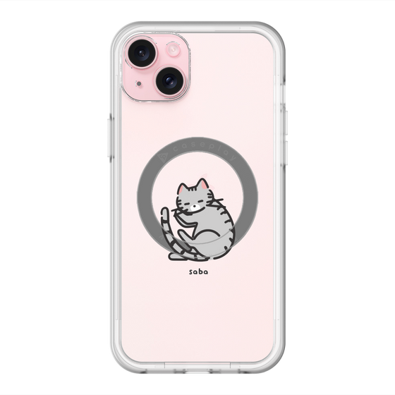 スリムプロテクションプレミアムケース with MagSafe［ オリジナル - CASEPLAYネコ - saba ］
