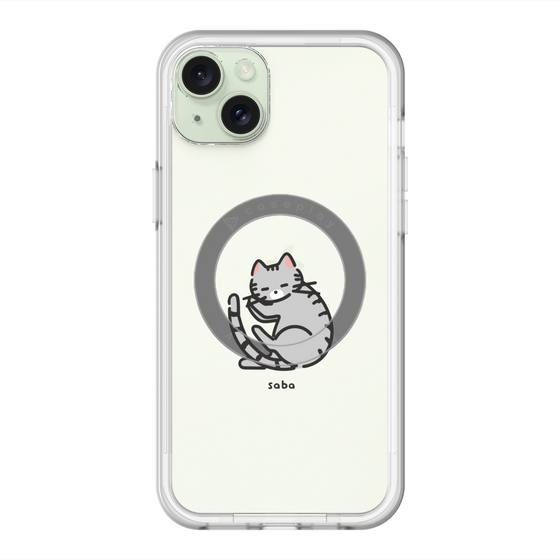 スリムプロテクションプレミアムケース with MagSafe［ オリジナル - CASEPLAYネコ - saba ］
