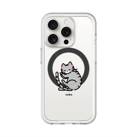 スリムプロテクションプレミアムケース with MagSafe［ オリジナル - CASEPLAYネコ - saba ］