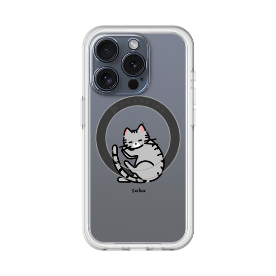 スリムプロテクションプレミアムケース with MagSafe［ オリジナル - CASEPLAYネコ - saba ］