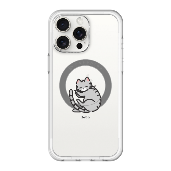 スリムプロテクションプレミアムケース with MagSafe［ オリジナル - CASEPLAYネコ - saba ］