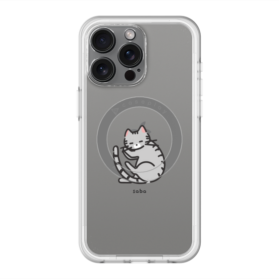 スリムプロテクションプレミアムケース with MagSafe［ オリジナル - CASEPLAYネコ - saba ］