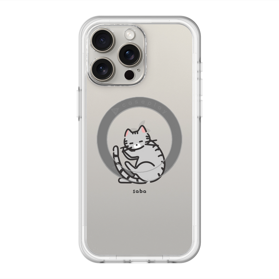 スリムプロテクションプレミアムケース with MagSafe［ オリジナル - CASEPLAYネコ - saba ］