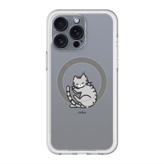スリムプロテクションプレミアムケース with MagSafe［ オリジナル - CASEPLAYネコ - saba ］
