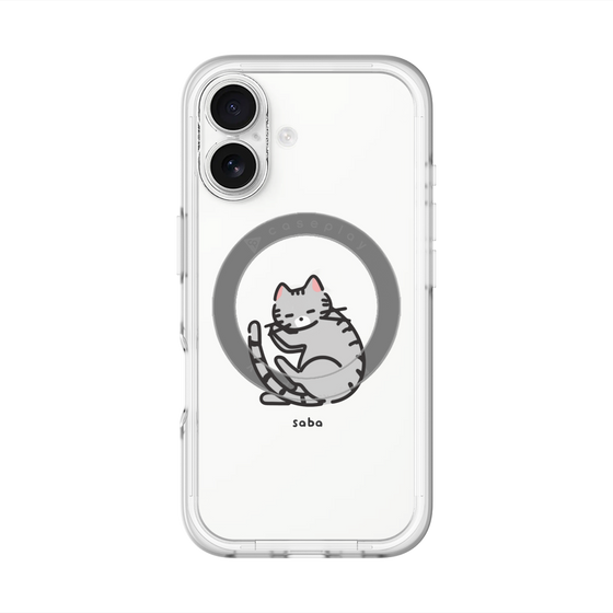 スリムプロテクションプレミアムケース with MagSafe［ オリジナル - CASEPLAYネコ - saba ］