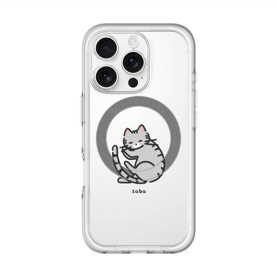 スリムプロテクションプレミアムケース with MagSafe［ オリジナル - CASEPLAYネコ - saba ］