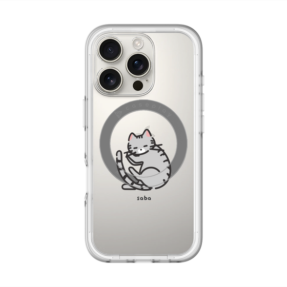 スリムプロテクションプレミアムケース with MagSafe［ オリジナル - CASEPLAYネコ - saba ］