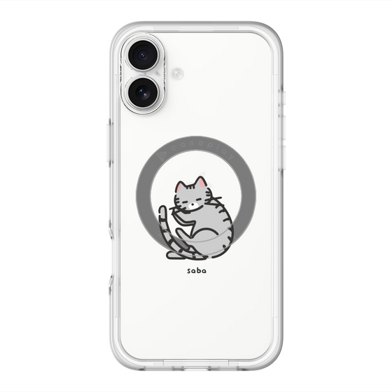スリムプロテクションプレミアムケース with MagSafe［ オリジナル - CASEPLAYネコ - saba ］