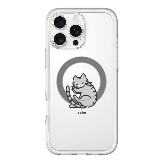 スリムプロテクションプレミアムケース with MagSafe［ オリジナル - CASEPLAYネコ - saba ］