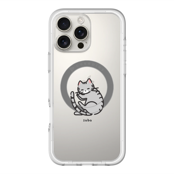 スリムプロテクションプレミアムケース with MagSafe［ オリジナル - CASEPLAYネコ - saba ］