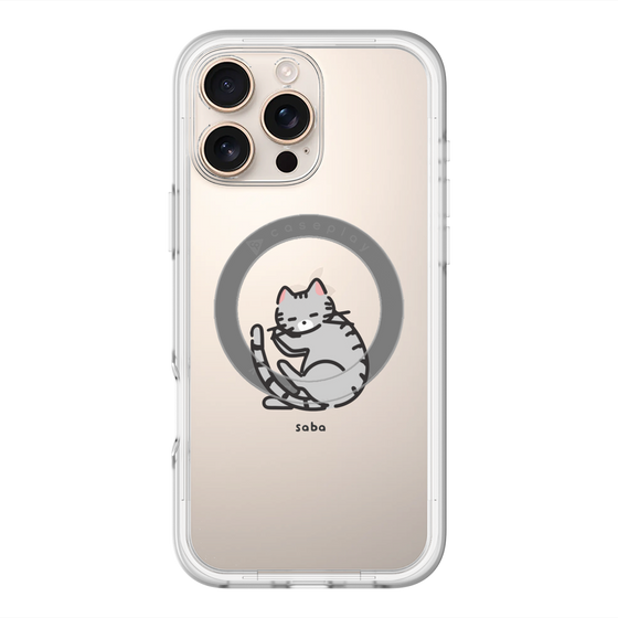 スリムプロテクションプレミアムケース with MagSafe［ オリジナル - CASEPLAYネコ - saba ］