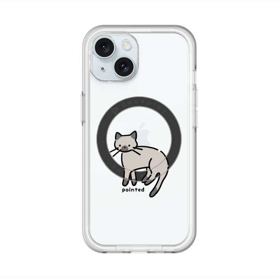 スリムプロテクションプレミアムケース with MagSafe［ オリジナル - CASEPLAYネコ - pointed ］