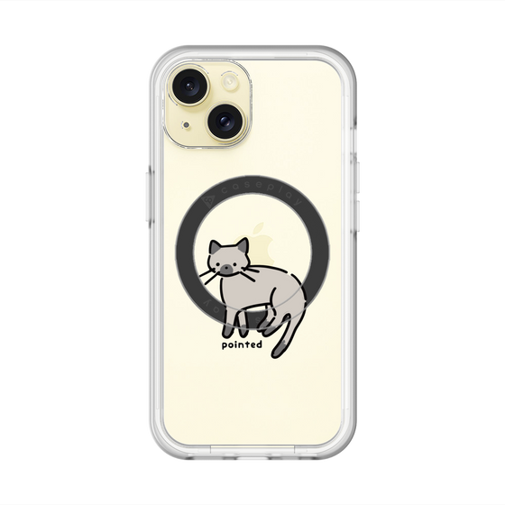スリムプロテクションプレミアムケース with MagSafe［ オリジナル - CASEPLAYネコ - pointed ］