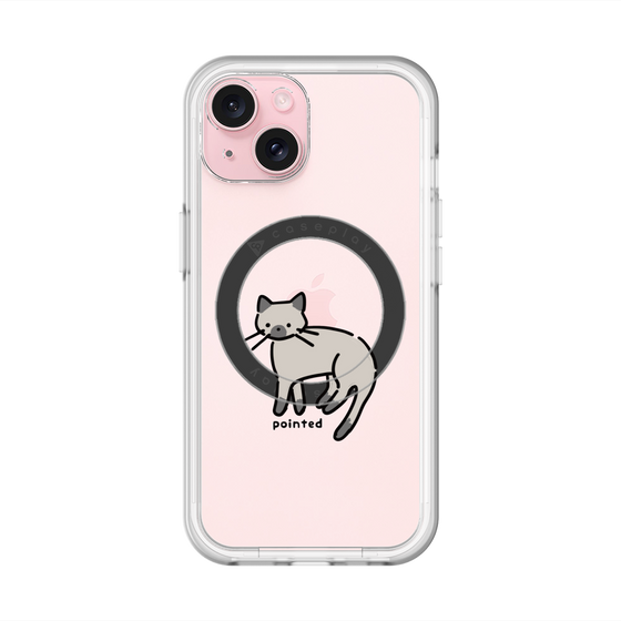 スリムプロテクションプレミアムケース with MagSafe［ オリジナル - CASEPLAYネコ - pointed ］