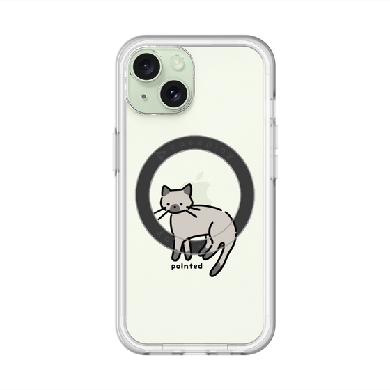 スリムプロテクションプレミアムケース with MagSafe［ オリジナル - CASEPLAYネコ - pointed ］