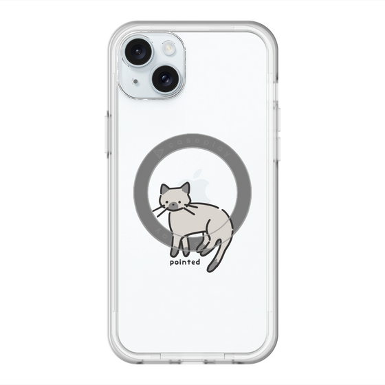 スリムプロテクションプレミアムケース with MagSafe［ オリジナル - CASEPLAYネコ - pointed ］