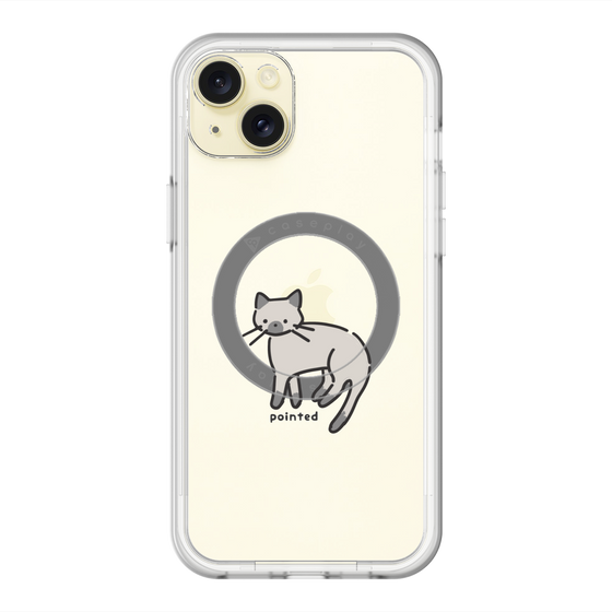 スリムプロテクションプレミアムケース with MagSafe［ オリジナル - CASEPLAYネコ - pointed ］