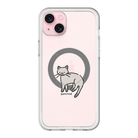 スリムプロテクションプレミアムケース with MagSafe［ オリジナル - CASEPLAYネコ - pointed ］