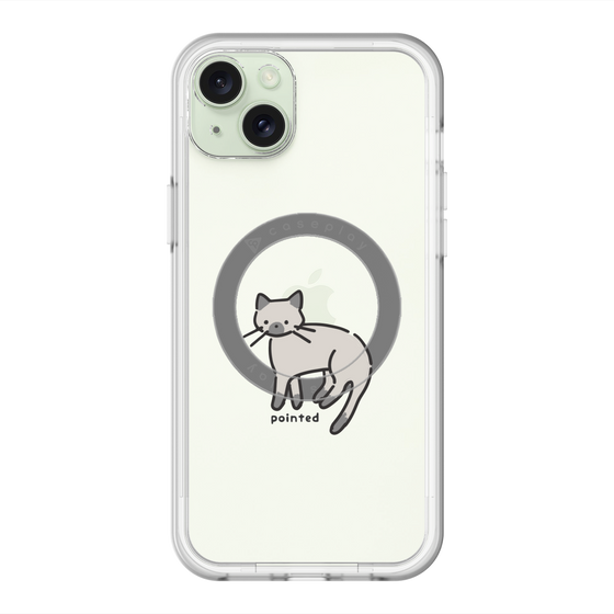 スリムプロテクションプレミアムケース with MagSafe［ オリジナル - CASEPLAYネコ - pointed ］