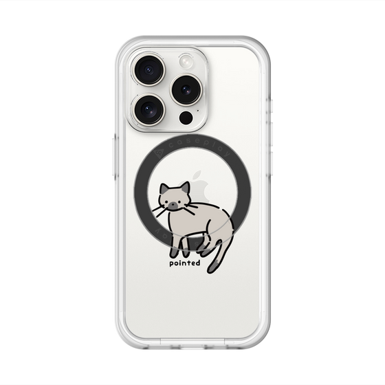 スリムプロテクションプレミアムケース with MagSafe［ オリジナル - CASEPLAYネコ - pointed ］