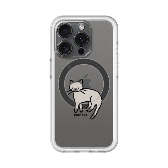 スリムプロテクションプレミアムケース with MagSafe［ オリジナル - CASEPLAYネコ - pointed ］