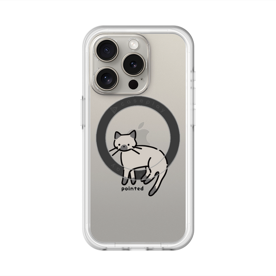 スリムプロテクションプレミアムケース with MagSafe［ オリジナル - CASEPLAYネコ - pointed ］