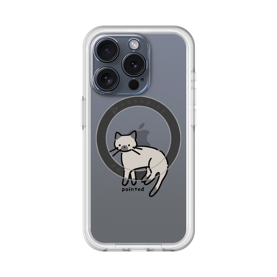 スリムプロテクションプレミアムケース with MagSafe［ オリジナル - CASEPLAYネコ - pointed ］