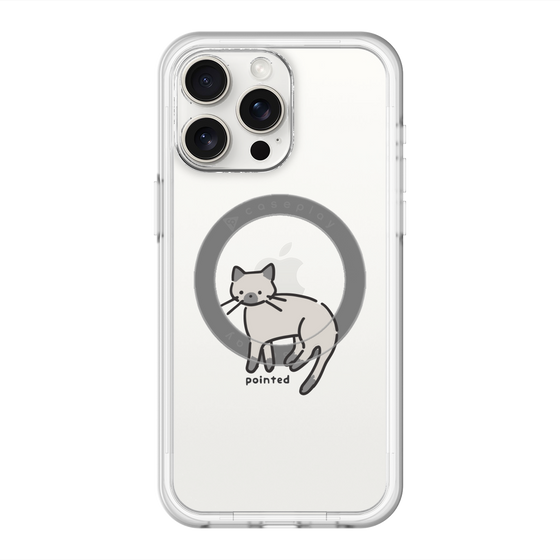 スリムプロテクションプレミアムケース with MagSafe［ オリジナル - CASEPLAYネコ - pointed ］