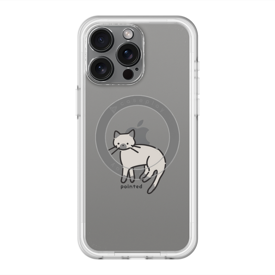 スリムプロテクションプレミアムケース with MagSafe［ オリジナル - CASEPLAYネコ - pointed ］
