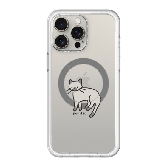 スリムプロテクションプレミアムケース with MagSafe［ オリジナル - CASEPLAYネコ - pointed ］