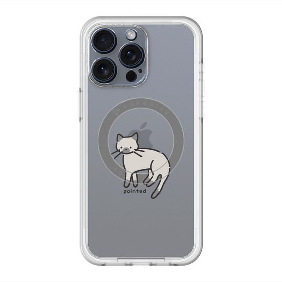 スリムプロテクションプレミアムケース with MagSafe［ オリジナル - CASEPLAYネコ - pointed ］
