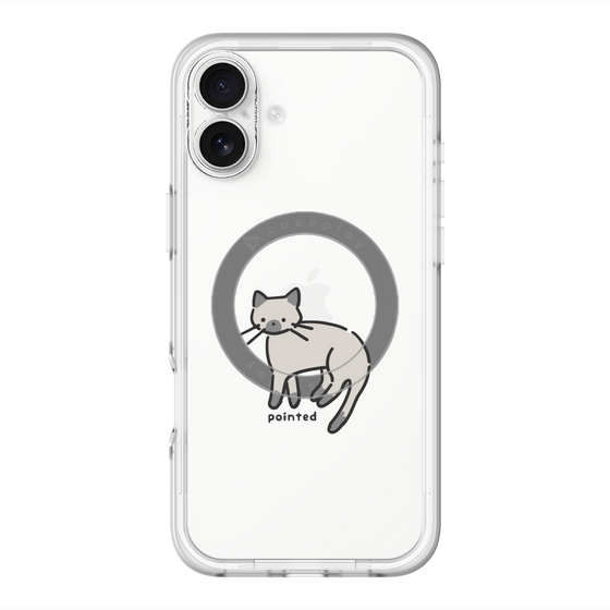 スリムプロテクションプレミアムケース with MagSafe［ オリジナル - CASEPLAYネコ - pointed ］