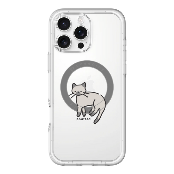 スリムプロテクションプレミアムケース with MagSafe［ オリジナル - CASEPLAYネコ - pointed ］