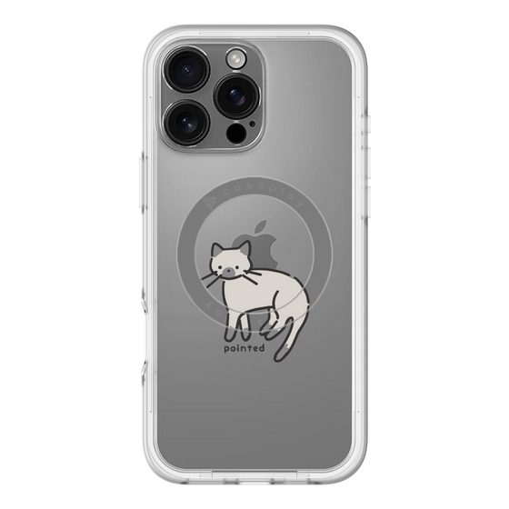 スリムプロテクションプレミアムケース with MagSafe［ オリジナル - CASEPLAYネコ - pointed ］