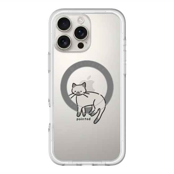スリムプロテクションプレミアムケース with MagSafe［ オリジナル - CASEPLAYネコ - pointed ］