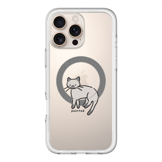 スリムプロテクションプレミアムケース with MagSafe［ オリジナル - CASEPLAYネコ - pointed ］