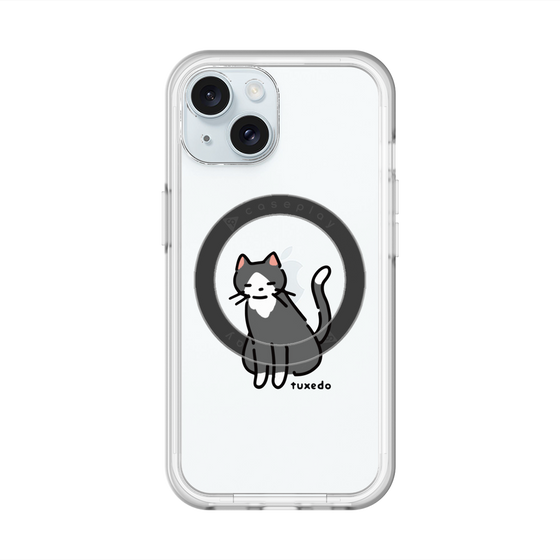 スリムプロテクションプレミアムケース with MagSafe［ オリジナル - CASEPLAYネコ - tuxedo ］