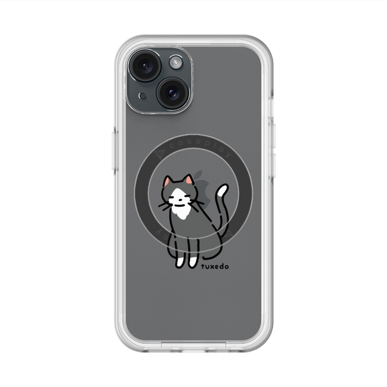 スリムプロテクションプレミアムケース with MagSafe［ オリジナル - CASEPLAYネコ - tuxedo ］
